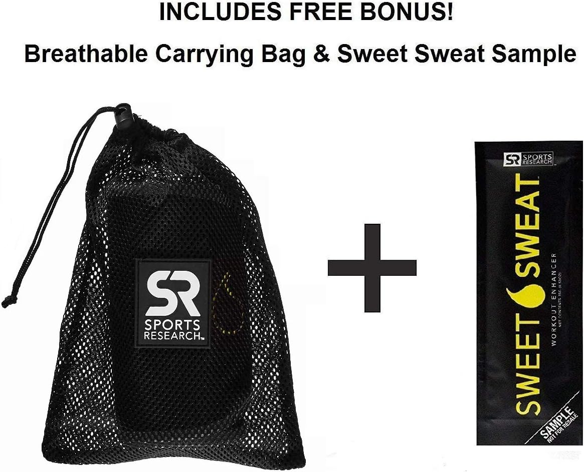 Sports Research Sweet Sweat Premium Waist Trimmer (Yellow Logo) for Men & Women. Includes Free Sample of Sweet Sweat Gel!: Sports & Outdoors