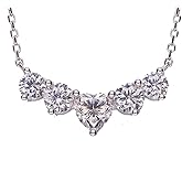 HMJ Moissanite Diamond Necklace for Women, 3 Carat Lab Diamond Pendant Necklace, 925 Silver Necklace Jewelry Gift for Birthday Anniversary Day Women Wife
