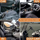 YUFANYA Steering Wheel Lock Seat Belt Lock Anti Theft Device 2 Keys Black view 4