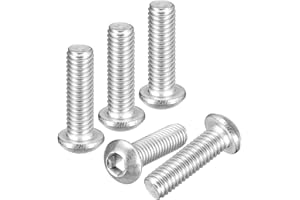 DTGN M6-1x20mm Button Head Socket Cap Screws - 20Pack - Good for Road Bicycle, Mountain Bike, Auto, Motorcycle - 304 Stainles