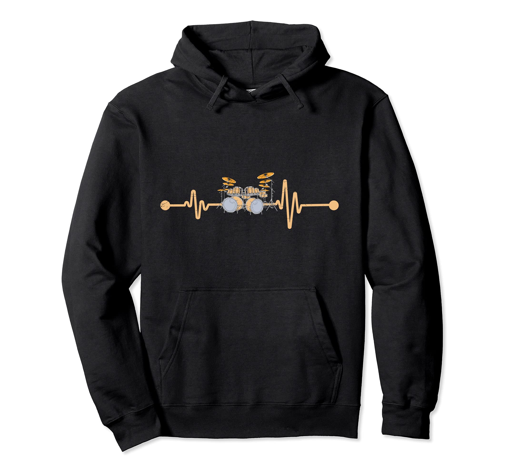 Percussion Drum Set Drummer Heartbeat Musician Drums Pullover Hoodie