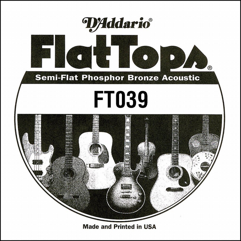 D'Addario .039 Semi-Flat Phosphor Bronze Single String for Acoustic Guitar — image 1