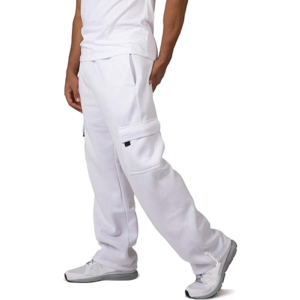 Amazon.com: VIBES Men's Fleece Cargo Sweatpants Relax Fit Bungee