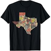Collage of Texas States Artistic Texas T-Shirt