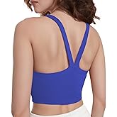 Ribbed Crop Tank Top for Women–Seamless Scoop Neck Workout Cami Layering Tops,Cute Stretchy Basic Sleeveless Top
