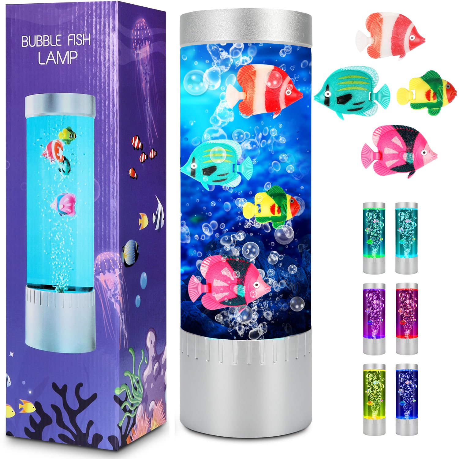 Photo 1 of SHTALHST Bubble Fish Lamp, Sensory Bubble Tube Lamp, Artificial Fish Tank with Moving Fish, to Light Up Your Life Like a Lamp, Fish Tank Light and Aquarium Lamp, Excellent Gift for Kids & Adults