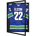 CCDCC Jersey Frame Display Case 1 Pack - Large Sport Jersey Shadow Box with 98% UV Protection Acrylic and Hanger for Baseball Basketball Football Soccer Hockey Shirt and Uniform, Black Finish