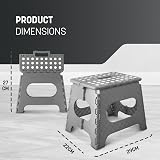 KEPLIN 11 Inch Heavy Duty Folding Step Stool Non-Slip Grey view 2
