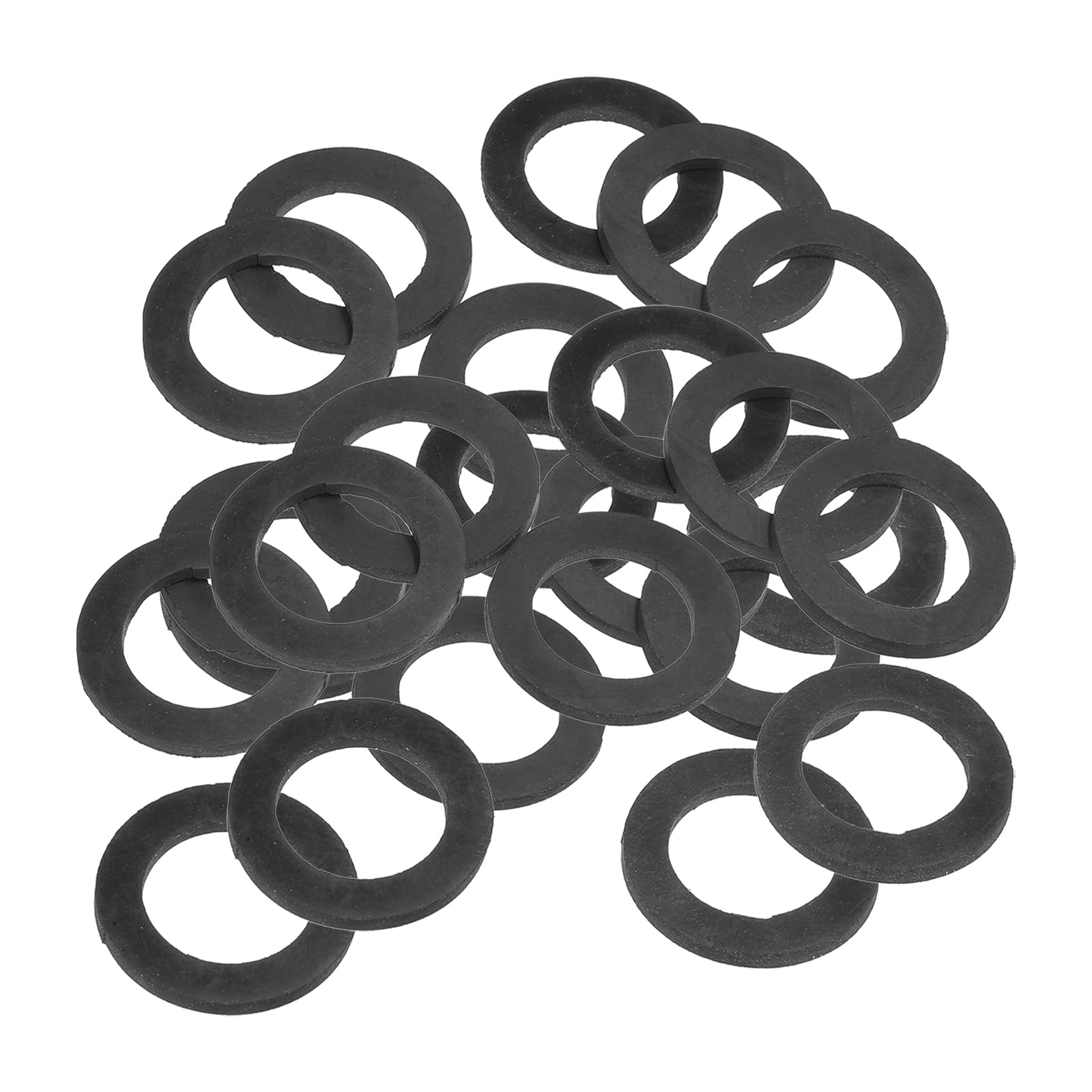 PATIKIL M25 Rubber Flat Washer, 20 Pack 25mm ID 39mm OD 2.5mm Thick Sealing Spacer Gasket Ring for Faucet Pipe Water Hose Fastener Bolt, Black