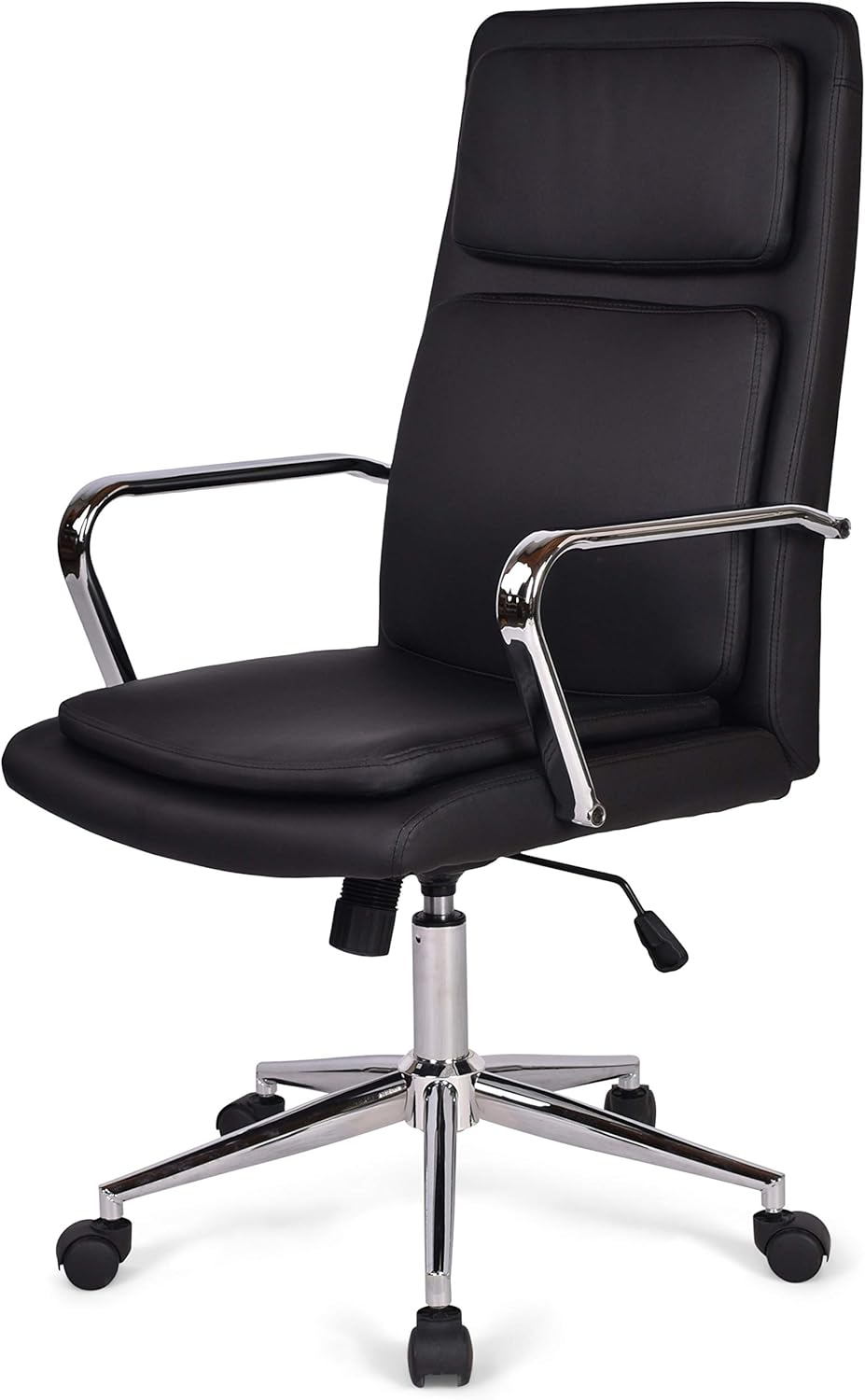 Simpli Home Swanson Swivel Adjustable Executive Computer Office Chair in Black