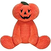 Doindute Scary Pumpkin Plush Stuffed Animal, Cute Furry Orange Pumpkin Toy, Soft Cuddly Plushie Hugger Toy for Boys Girls, Gifts for Kids or Girlfriend, 12 Inches