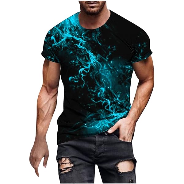 Mens 3D Printed Graphics Novelty Casual Short Sleeve T-Shirts Tees