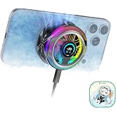 Black Shark Magnetic Phone Cooler 6 Pro &ndash; Smart Display, Magnetic Ring Plate, Addressable RGB LEDs, App-Controlled Cooling Fan for iPhone MagSafe, Android &amp; iPad &ndash; Gaming, Streaming &amp; Photography