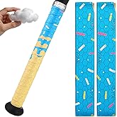 AKAIXI 2/4/6 Pack Ice Cream Drip Baseball Bat Grip Tapes 0.5mm/1.1mm/1.75mm | Precut Pro Feel Batting Wrap with Full Adhesive for Baseball/Softball Bat Non-Slip Cushioned for Player Coach Game Training