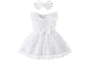 Renotemy Baby Girl Flower Dress Summer, Tutu Tulle Boho Princess Wedding Birthday Party Dresses for Infant Girls 0-18 Months
