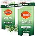 Lume Whole Body Deodorant - Invisible Cream Stick - 72 Hour Odor Control - Aluminum Free, Baking Soda Free, Skin Safe - 2.2 O