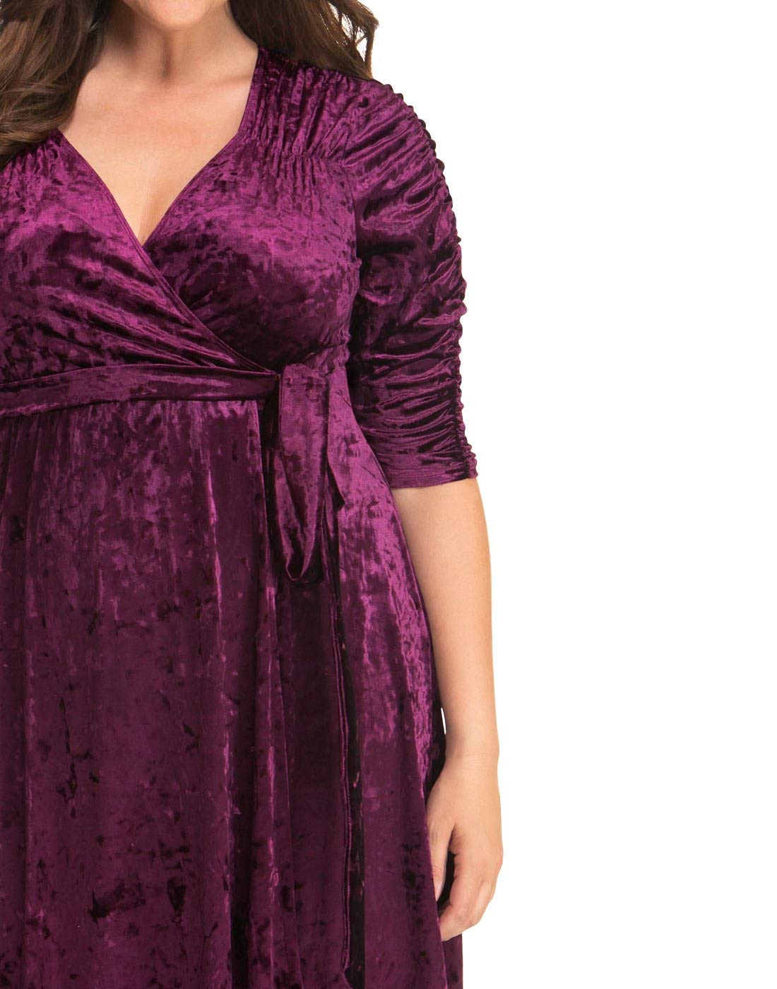 plus size velvet wrap dress