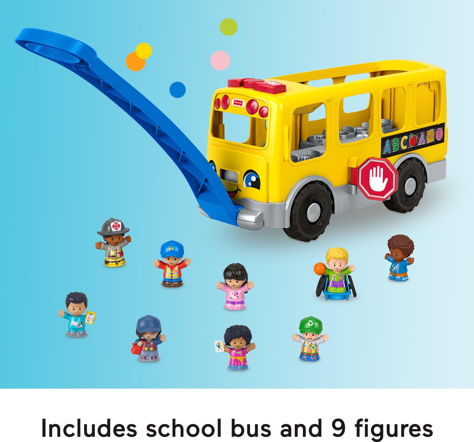 Fisher-Price Little People Toddler Toy Big Yellow School Bus & Community Heroes Set, Musical Pull-Along Vehicle & Figures for Kids Ages 1+ Years (Amazon Exclusive)