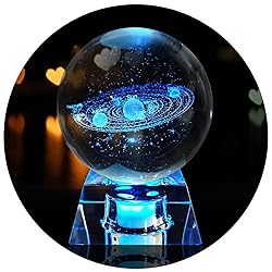 FIMAGO 3D Solar System Crystal Ball with LED Base