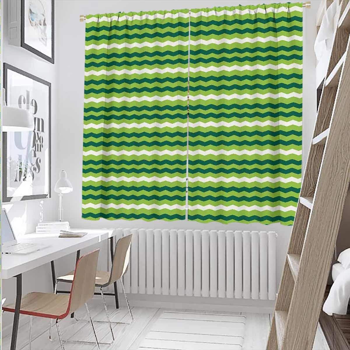 Room Divider Curtains 72 Inch Lenght Wavy Lines Irish Cultural Multicolor Blackout Curtains Rod