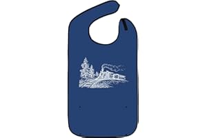 Classic Bib Designs Adult Bibs for Eating: Reusable with Crumb Catcher Pocket - For Men and Women