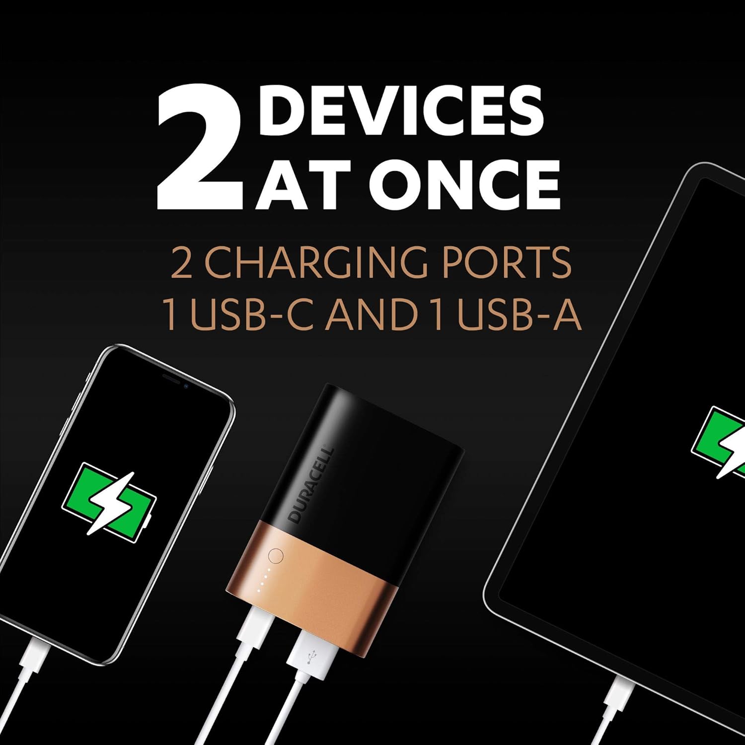 Duracell Power Bank 10050 mAh, Portable Charger with USB C + Fast Charge Technology IN / OUT, Black, Unit pack - Image 5