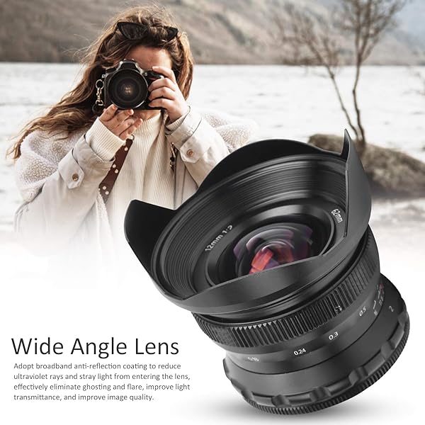 12mm F2 M43 Mount Wide Angle Large Aperture Fixed Focus Fisheye Scenery Lens Camera Accessories for GH5GM10