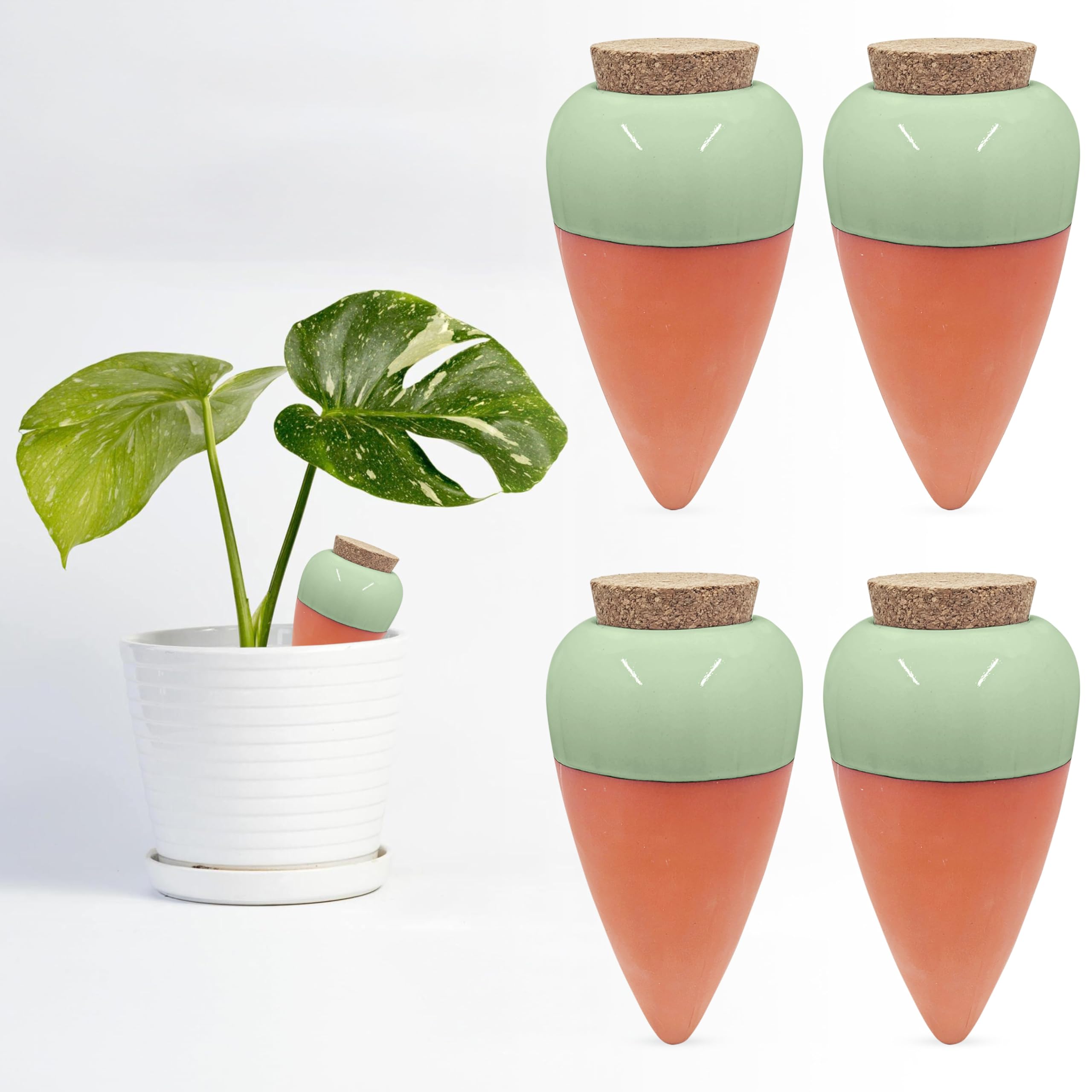 Photo 1 of Everbrook Plant Watering Globes - Olla Terracotta Watering Spikes - Hold 16 Ounces - Olla Water System for Plants - Self Water Method - Slow Releaese Drip Irrigation Terracotta Stakes