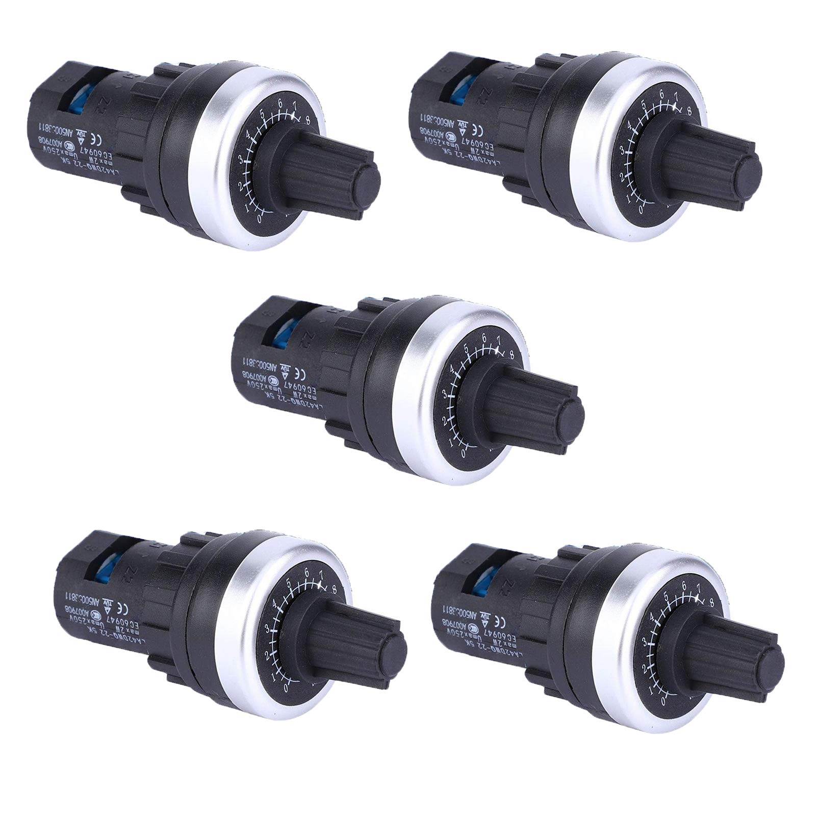 5PCS Potentiometer Panel Mount VSD/VFD Rotary Potentiometer 5K