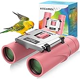 USCAMEL Compact Binoculars for Kids 4-8: 8x21 Small Binoculars Pink Bird Watching Bak4 Prisms - for Boys Girls Travel Outdoor Hiking