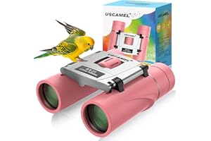 USCAMEL Compact Binoculars for Kids 4-8: 8x21 Small Binoculars Pink Bird Watching Bak4 Prisms - for Boys Girls Travel Outdoor