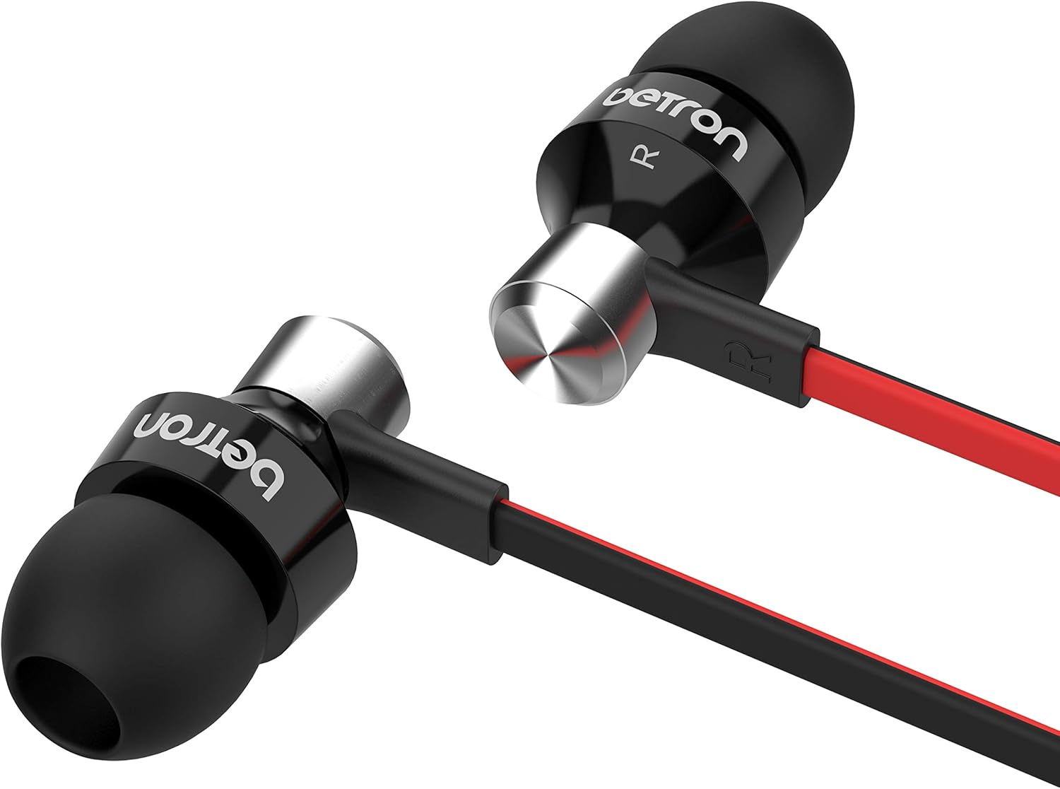 Betron DC950 Earphone, Noise Isolating, Powerful Bass, Replaceable Earbuds, Portable in Ear Headphones, Compatible with iPhone, iPad, iPod, Samsung, MP3 Players and Android Devices, Black: Electronics