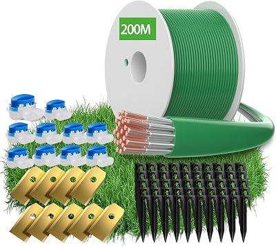 Headley Tools 200m Boundary Cable for Robotic Lawnmower +50 Pegs +10 Connectors