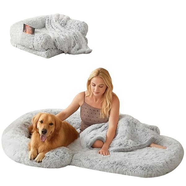 FOLDABLE HUMAN DOG BED FOR ADULT, ORTHOPEDIC MEMORY FOAM LARGE PET SOFA, WASHABLE DOG COUCH WITH REMOVABLE WATERPROOF COVER, SOFA BED FOR ADULTS PETS AND FAMILIES, 74.8”X43.3”X11.81”