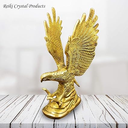 Reiki Crystal Products Brass Vastu, Feng Shui Flying Golden Eagle Spreading Wings for Remedy for Negativity