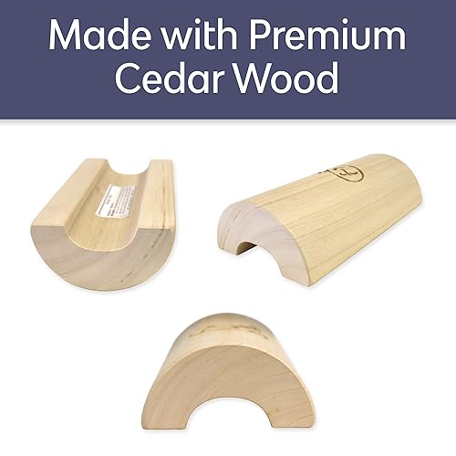 HSP Wooden Pillow for Neck and Back Pain Relief 11 x x Inches  Cedar Wood Bolster Neck Massager Ko