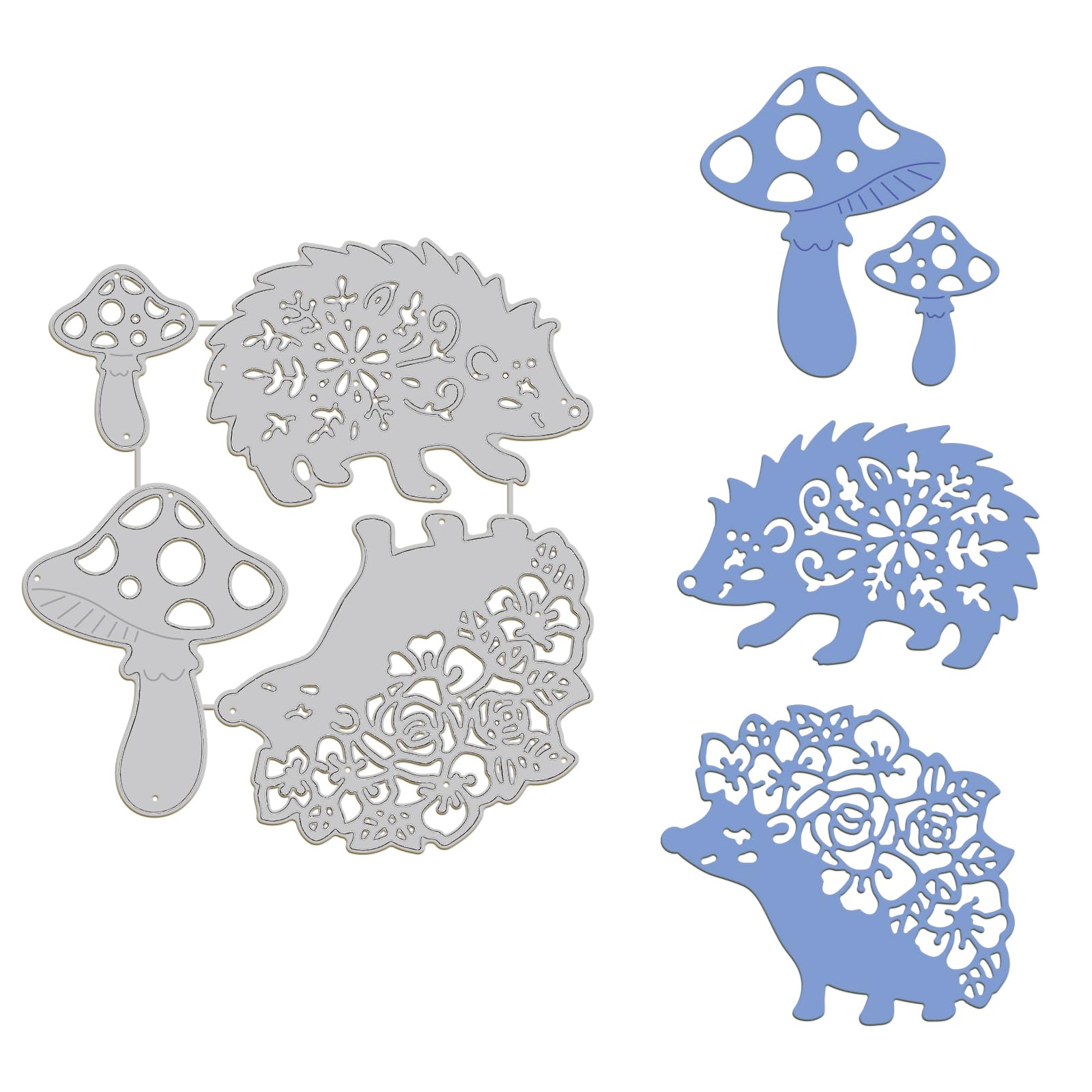 GLOBLELAND Hedgehog Cutting Dies for Card Making Metal Hedgehog and Mushroom Die Cuts Cut Die for Scrapbooking Paper Decoration Journal Craft Decor