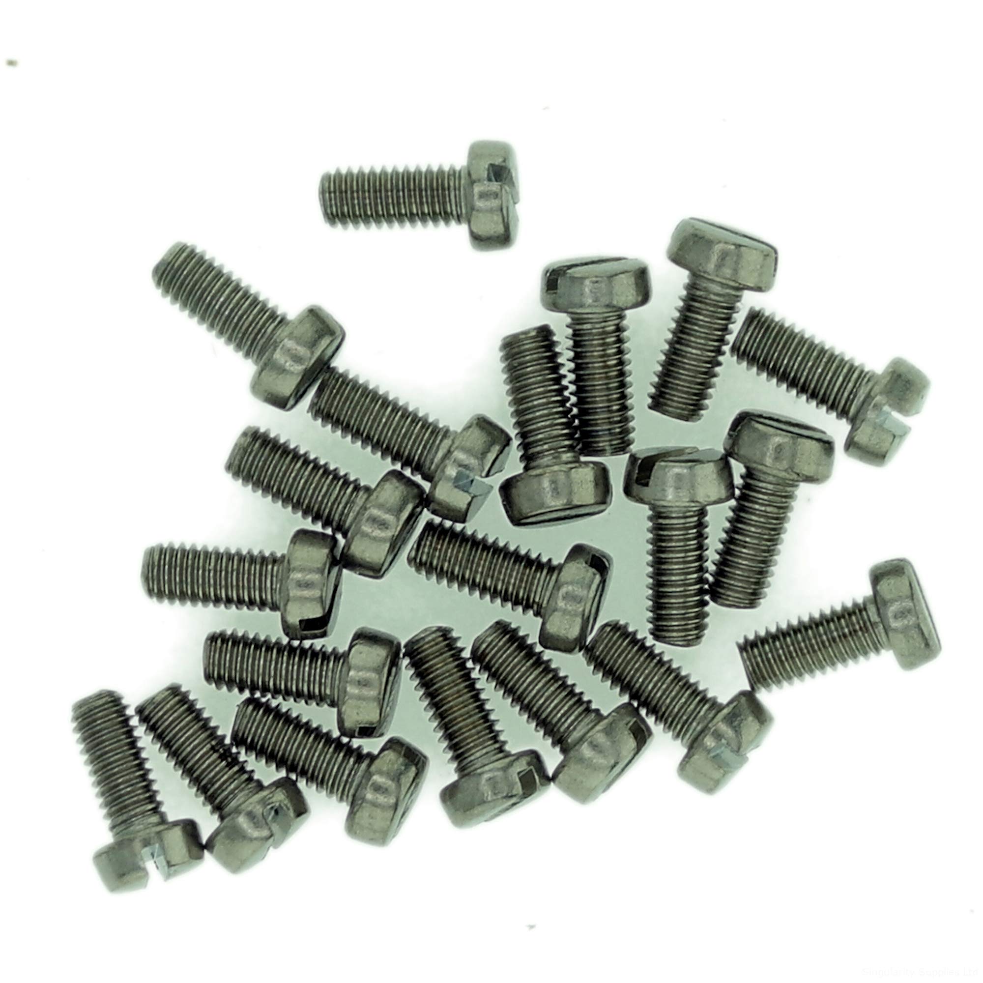 M3.5 (3.5mm x 30mm) Slot Cheese Machine Screw (Bolt) - Stainless Steel (A2) (Pack of 20)