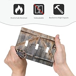 Wood Garage Barn Door Cabin 3 Gang Light Switch
