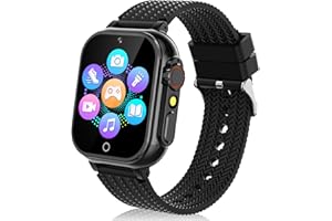 SEDZOFAN Kids Smart Watch for Boys with 32 Games, 100+ Learning Cards, Sport Game, Video, Camera, Pedometer, Audiobook, Music, HD Touchscreen Kids Watches Gift for 5-12 Year Old Boys Toys for Kids Black