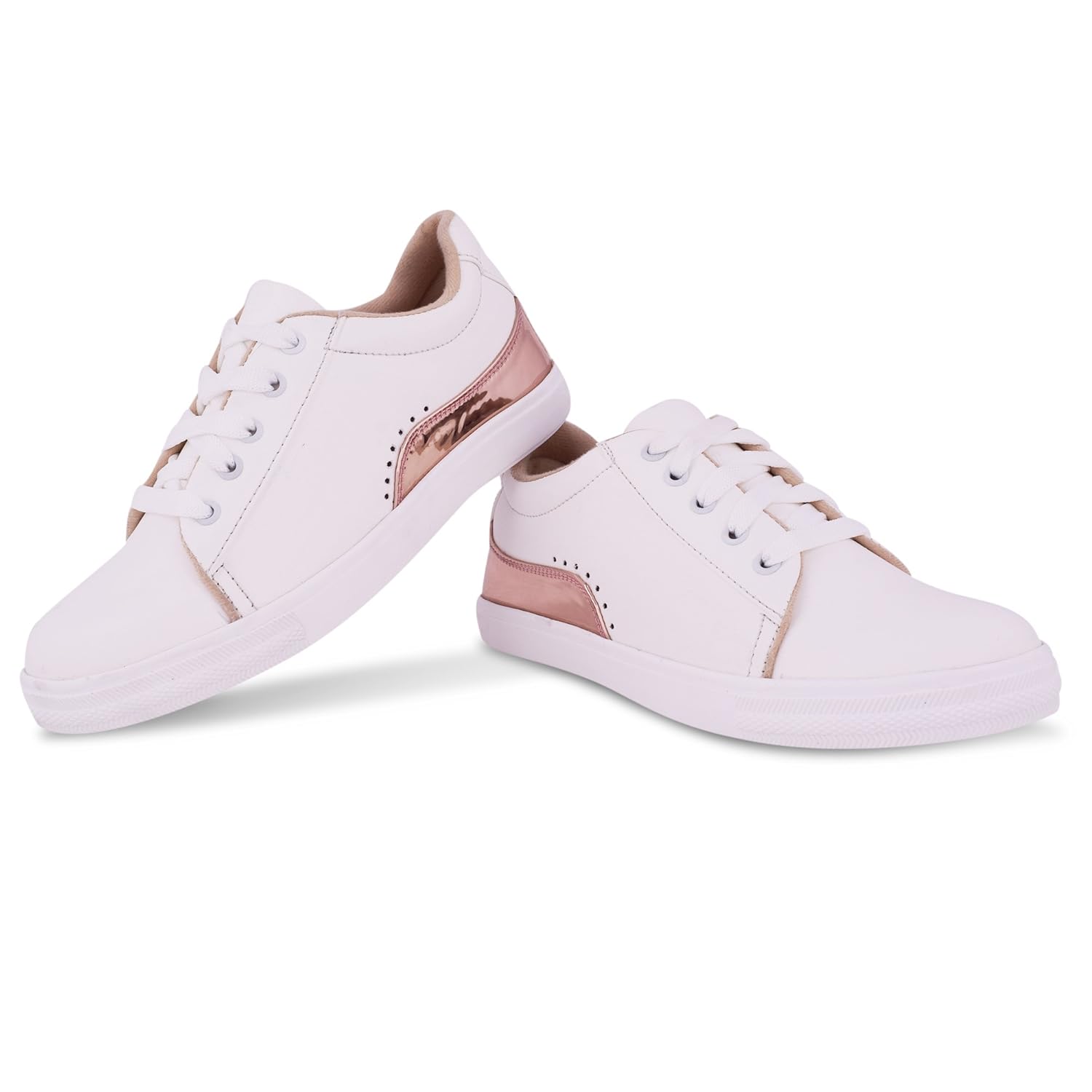 zovim women's fashionable white sneakers shoes for women and girls