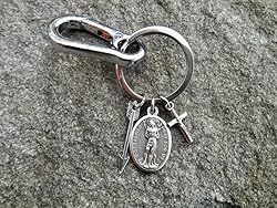 Saint Sebastian Keychain, Mens/Boys Saint Key