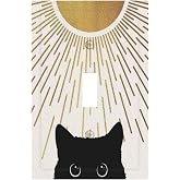 Light Switch Covers 1 Toggle Abstract Boho Mid Century Sun Cat Single Toggle Wall Plate Decorative Switchcover Electrical Switchplate For Country Bathroom Bedroom Decor