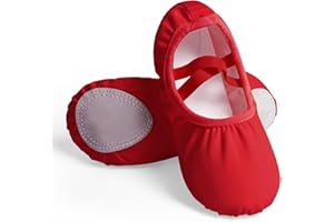 QIYUNFLY Canvas Ballet Shoes for Girls Ballet Flats for Toddler/Little Kid/Big Kid/Adult