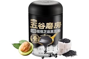 I WUGU Sugar-Free Walnut Black Soybean Sesame Meal Replacement Powder, Low GI, Smooth and Easy to Absorb, Rich in Sesamin, Non-GMO, Vegan, Zero Sugar Meal Replacement Shake, 19.25oz (546g), 五谷磨房无糖黑芝麻核桃粉