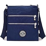Tiny Chou Multilayer Zipper Pockets Water Resistant Nylon Fabric Crossbody Bag Shoulder Bag for Girl
