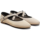 VIVAIA Nia Women’s Mary Jane Flats Shoe with Cross-Strap Style Almond Toe Comfortable Ballet Flats for Casual Daily Wear