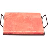 Himalayan Salt Plate Steel with Holder Set, Outdoor BBQ Himalayan Salt Block for Grilling Searing Chilling Cutting Seasoning &amp; Serving, Size 12x8x1.6 inch.