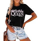 Birthday Shirts Women Cute Birthday Girl Graphic Shirts Birthday Squad Short Sleeve Casual Birthday Gift Tee Tops