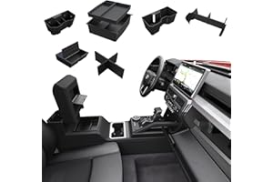 ELECFRESH 6PCS Center Console Organizer Tray for 2024 2025 Toyota Tacoma Accessories, Armrest Hidden Storage Box, Rear and Console Cup Holder Glove and Armrest Storage Box with Insert Divider for Toyota Tacoma